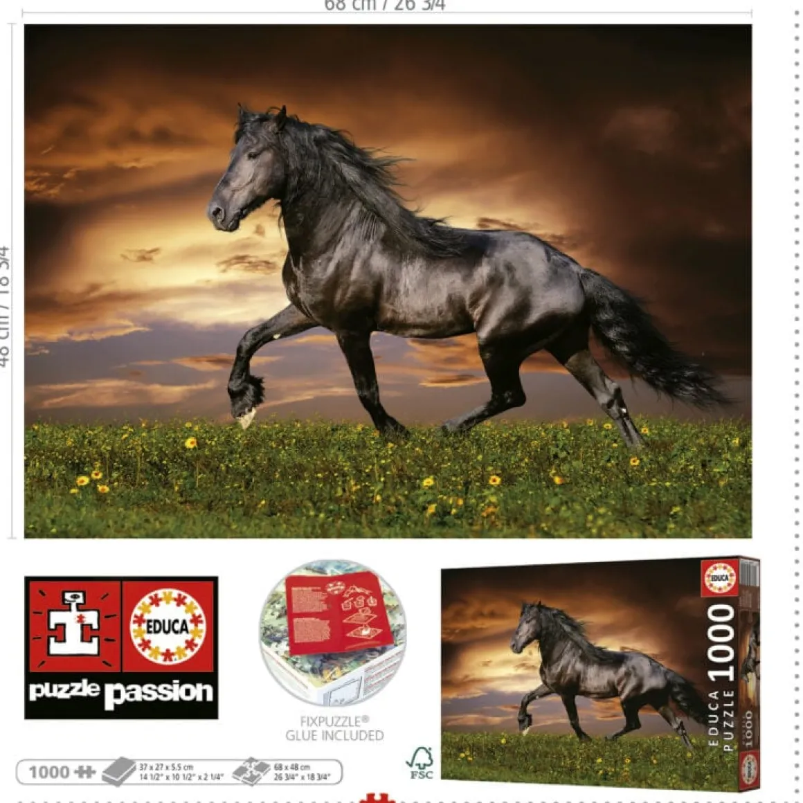 Educa Paard in Draf - puzzel 1000 stukjes