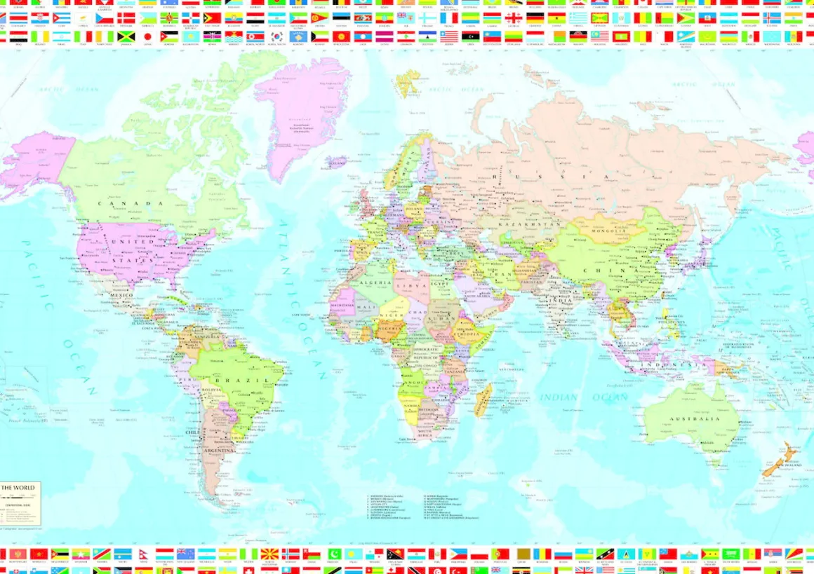 Educa Politieke wereldkaart - legpuzzel van 1500 stukjes