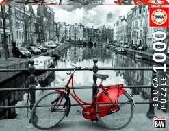 Educa Rode fiets in Amsterdam, 1000 stukjes