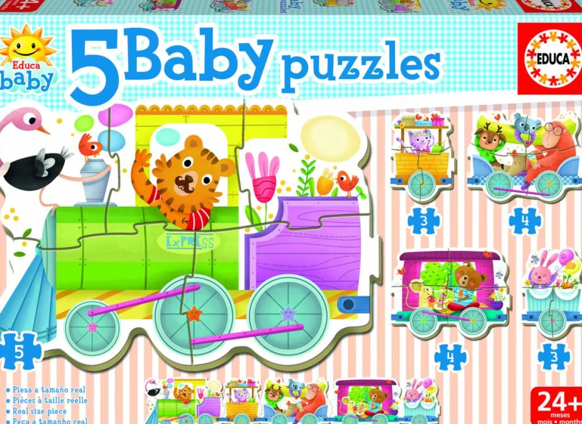 Educa Trein met dieren - puzzel van 19 stukjes