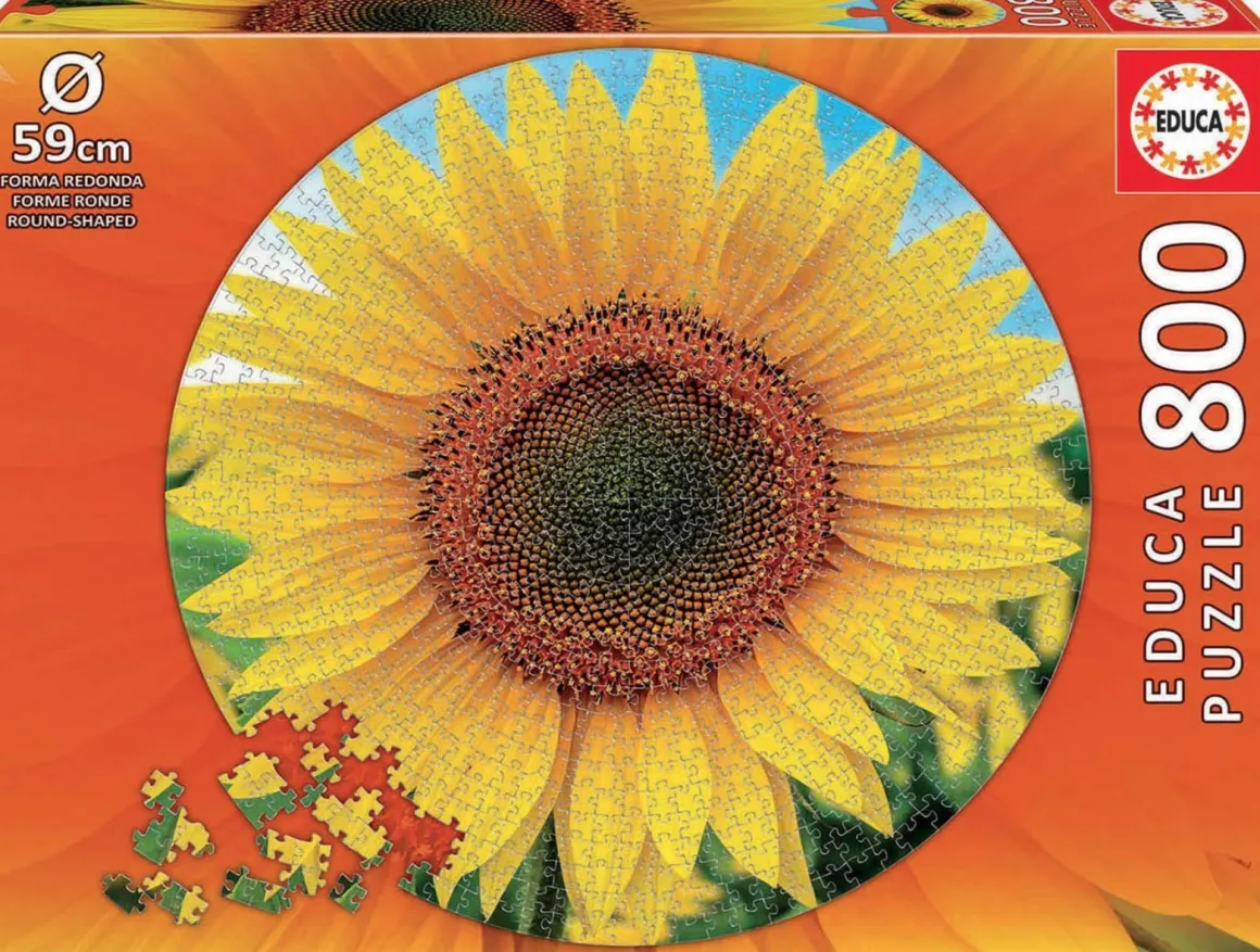 Educa Zonnebloem - Cirkelvormige puzzel - 800 stukjes