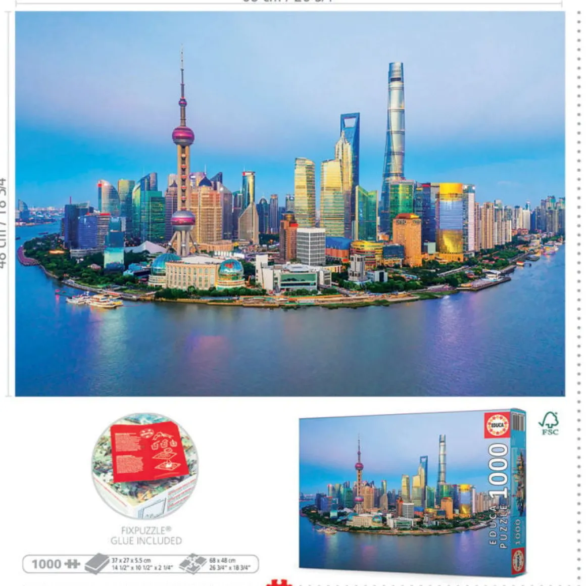 Educa Zonsondergang in Shanghai - puzzel 1000 stukjes