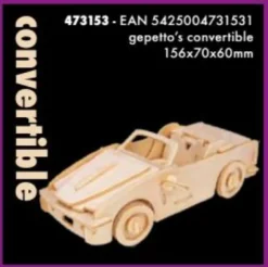 Eureka Sportwagen Cabrio - Gepetto's Workshop - 3D puzzle in hout