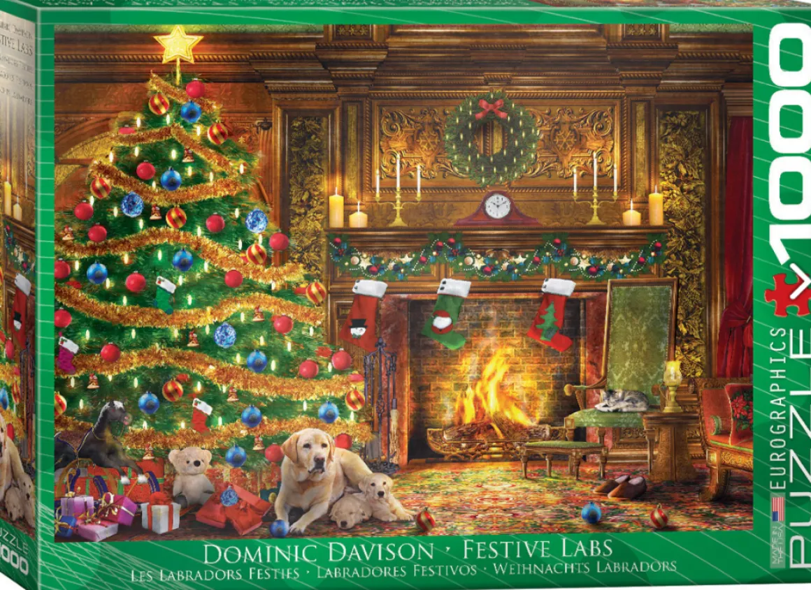 Eurographics Puzzles Feestelijke Labradors - puzzel van 1000 stukjes