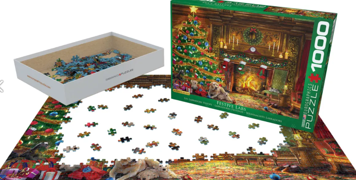 Eurographics Puzzles Feestelijke Labradors - puzzel van 1000 stukjes