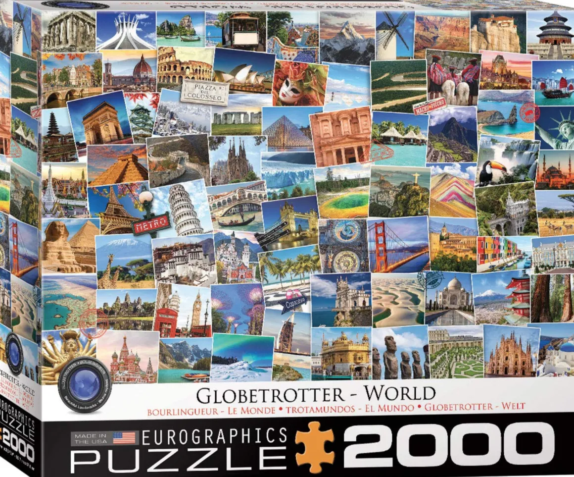 Eurographics Puzzles Globetrotter - Wereld - Collage - puzzel van 2000 stukjes