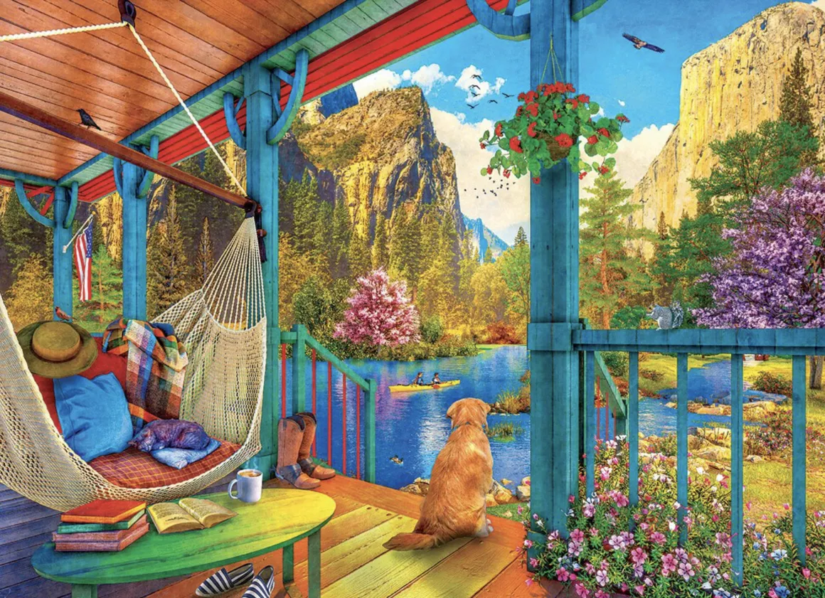 Eurographics Puzzles Hangmat met uitzicht - puzzel van 500 XXL stukjes