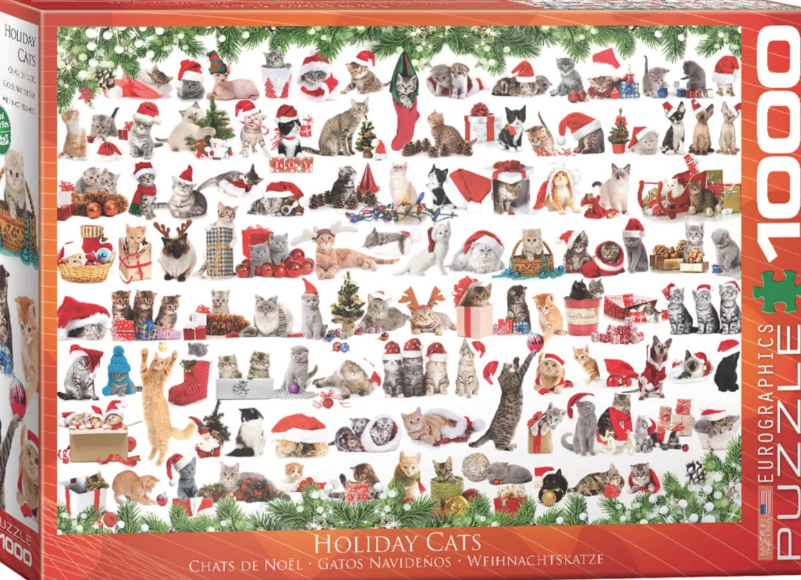 Eurographics Puzzles Kerstkatten - puzzel van 1000 stukjes