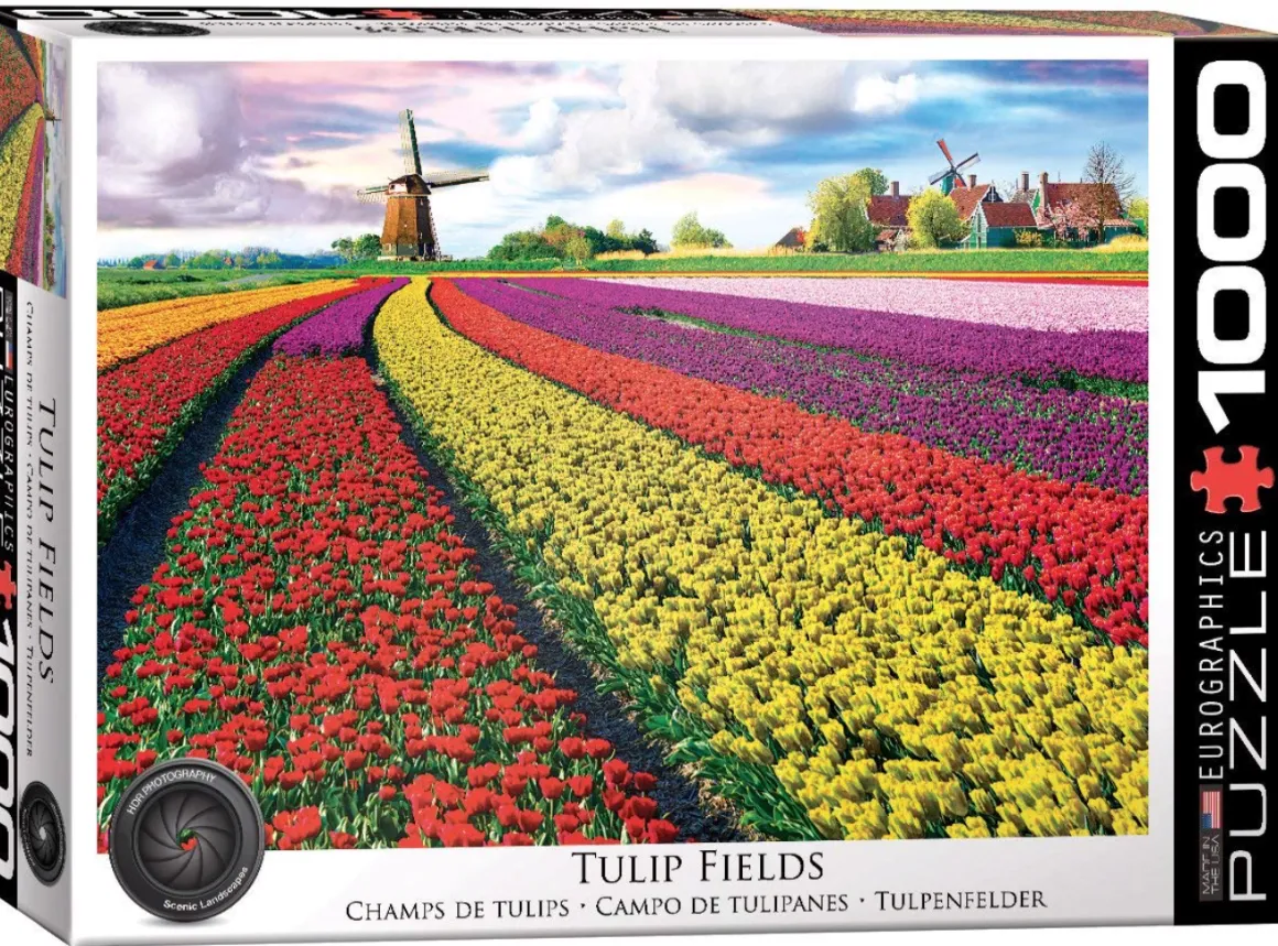 Eurographics Puzzles Veld vol tulpen - puzzel van 1000 stukjes