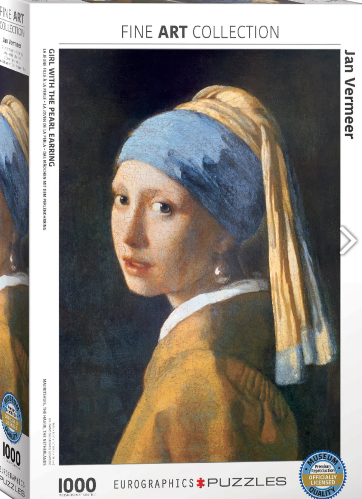 Eurographics Puzzles Vermeer - Het meisje met de parel - puzzel van 1000 stukjes