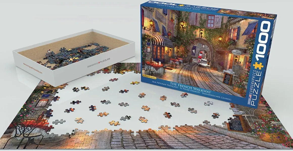 Eurographics Puzzles Voetgangersstraatje in Frankrijk - puzzel van 1000 stukjes