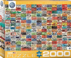 Eurographics Puzzles Volkswagen Groovy Bus - Collage - puzzel van 2000 stukjes