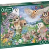 Falcon Uilen in het bos - puzzel van 1000 stukjes