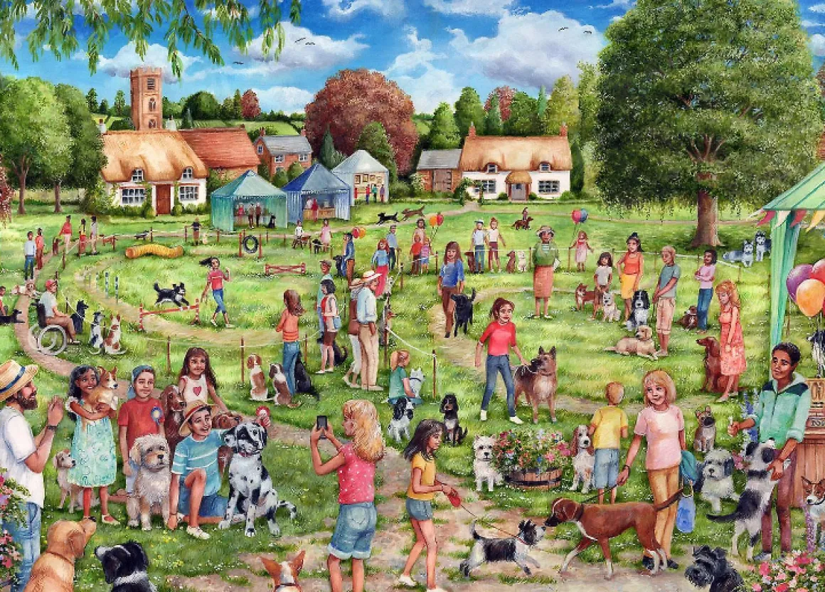Gibsons The Village Dog Show - puzzel van 1000 stukjes