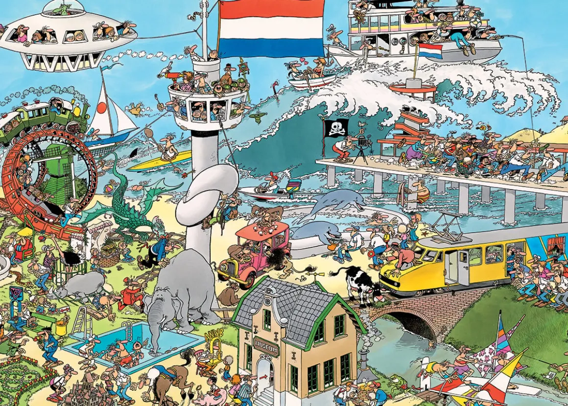 Jumbo Ter Land, ter Zee en in de Lucht / Verkeerschaos- JvH - 2 puzzels van 1000 stukjes