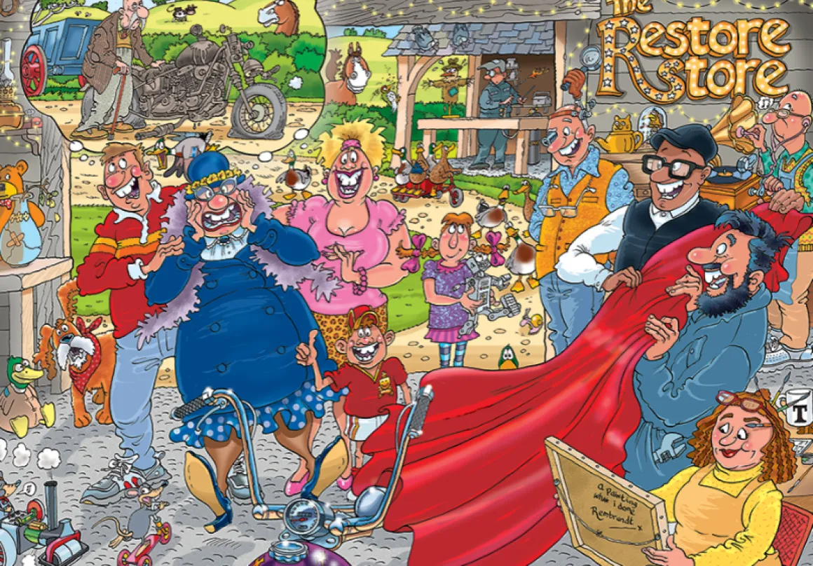 Jumbo Wasgij Original 41 - The Restore Store - puzzel van 1000 stukjes