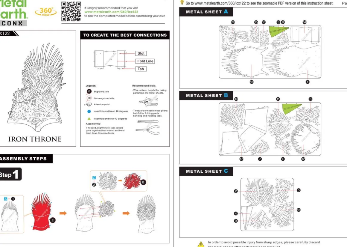 Metal Earth Iron Throne - GOT - Iconx 3D puzzel
