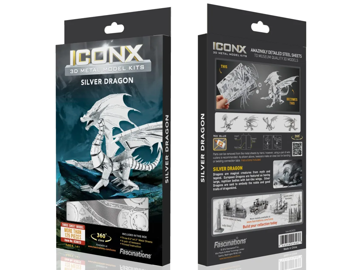 Metal Earth Silver Dragon - Iconx 3D puzzel