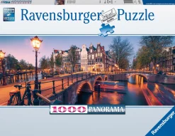 Ravensburger Avond in Amsterdam - panoramische legpuzzel van 1000 stukjes
