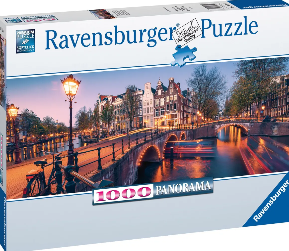 Ravensburger Avond in Amsterdam - panoramische legpuzzel van 1000 stukjes