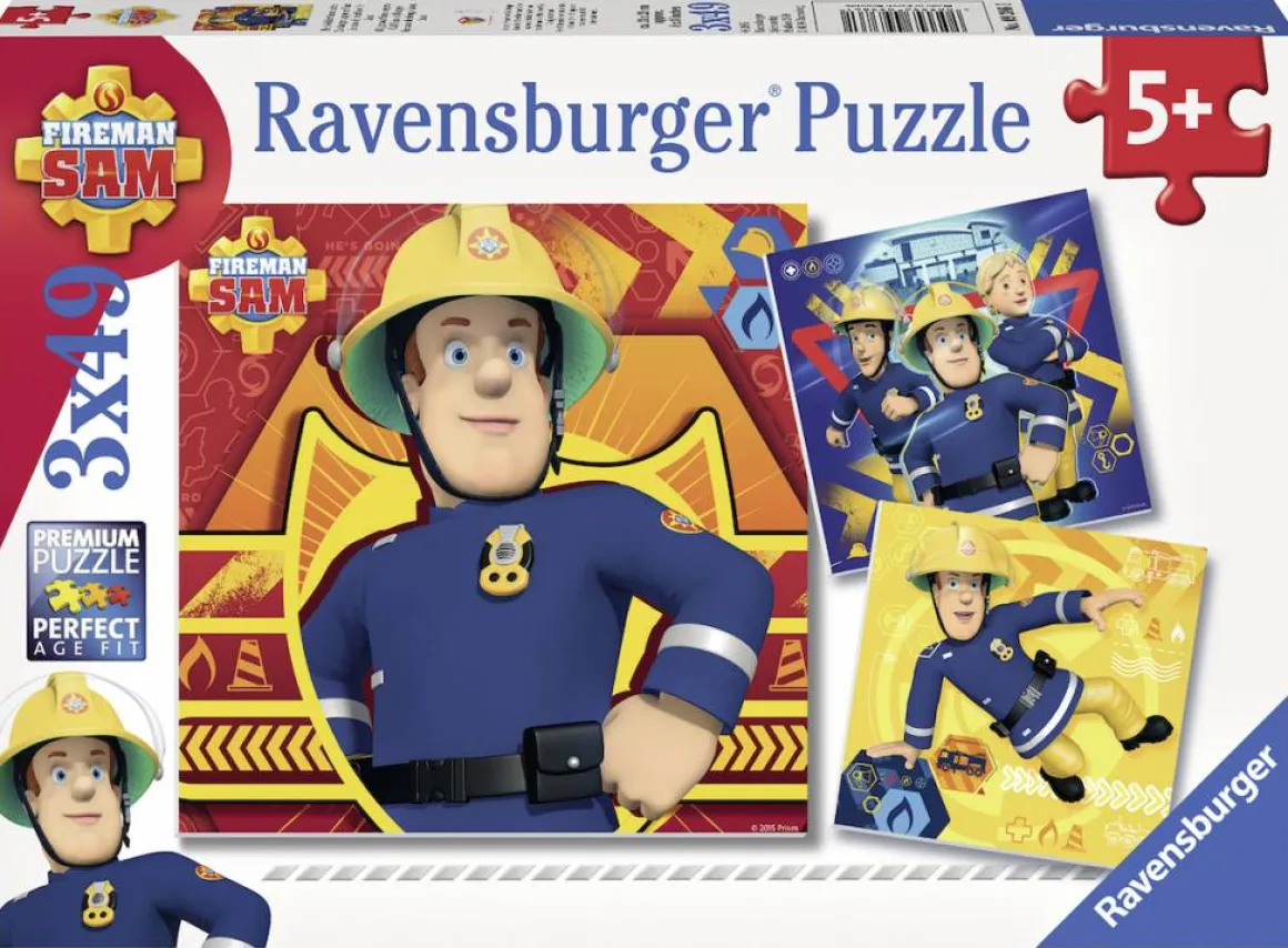 Ravensburger Bij gevaar Brandweerman Sam roepen - 3 x 49 stukjes