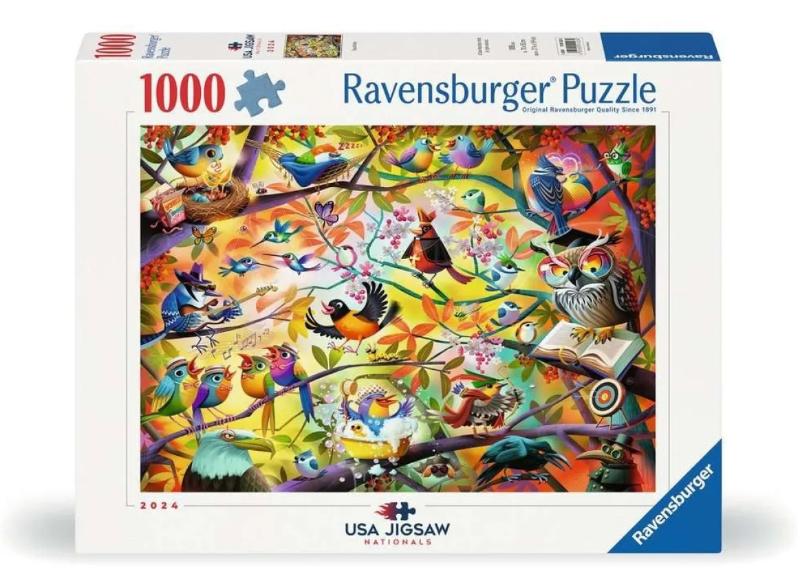 Ravensburger Busy Birdies - Dean Macadam - puzzel van 1000 stukjes
