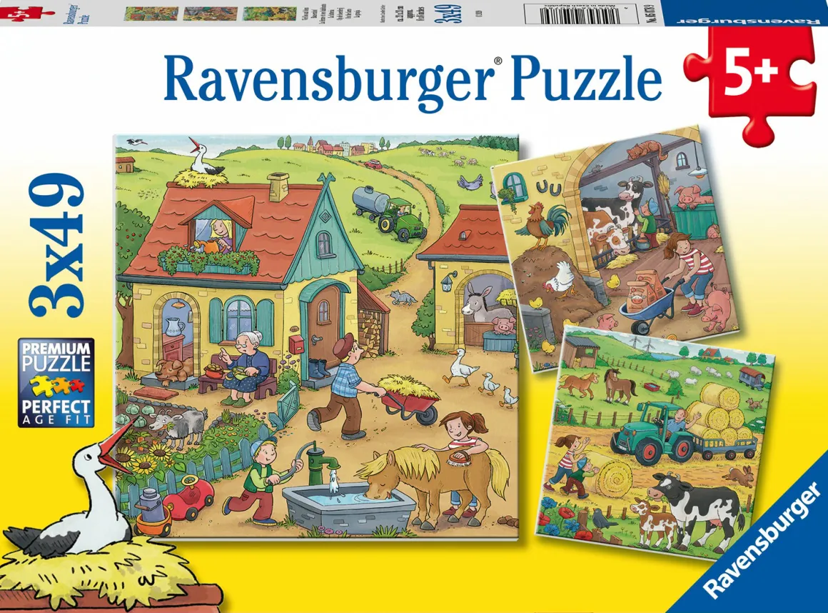Ravensburger De boerderij - 3 puzzels van 49 stukjes