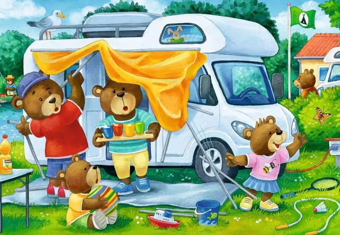 Ravensburger De Familie Beer op Kamp - 2 puzzels van 24 stukjes