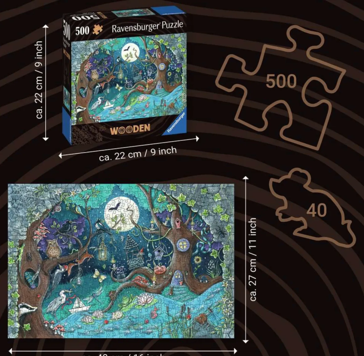 Ravensburger Fantasy - Houten Contourpuzzel - 500 stukjes