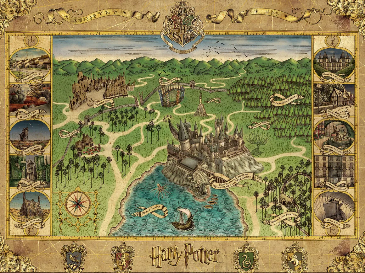 Ravensburger Harry Potter - Hogwarts Map - puzzel van 1500 stukjes