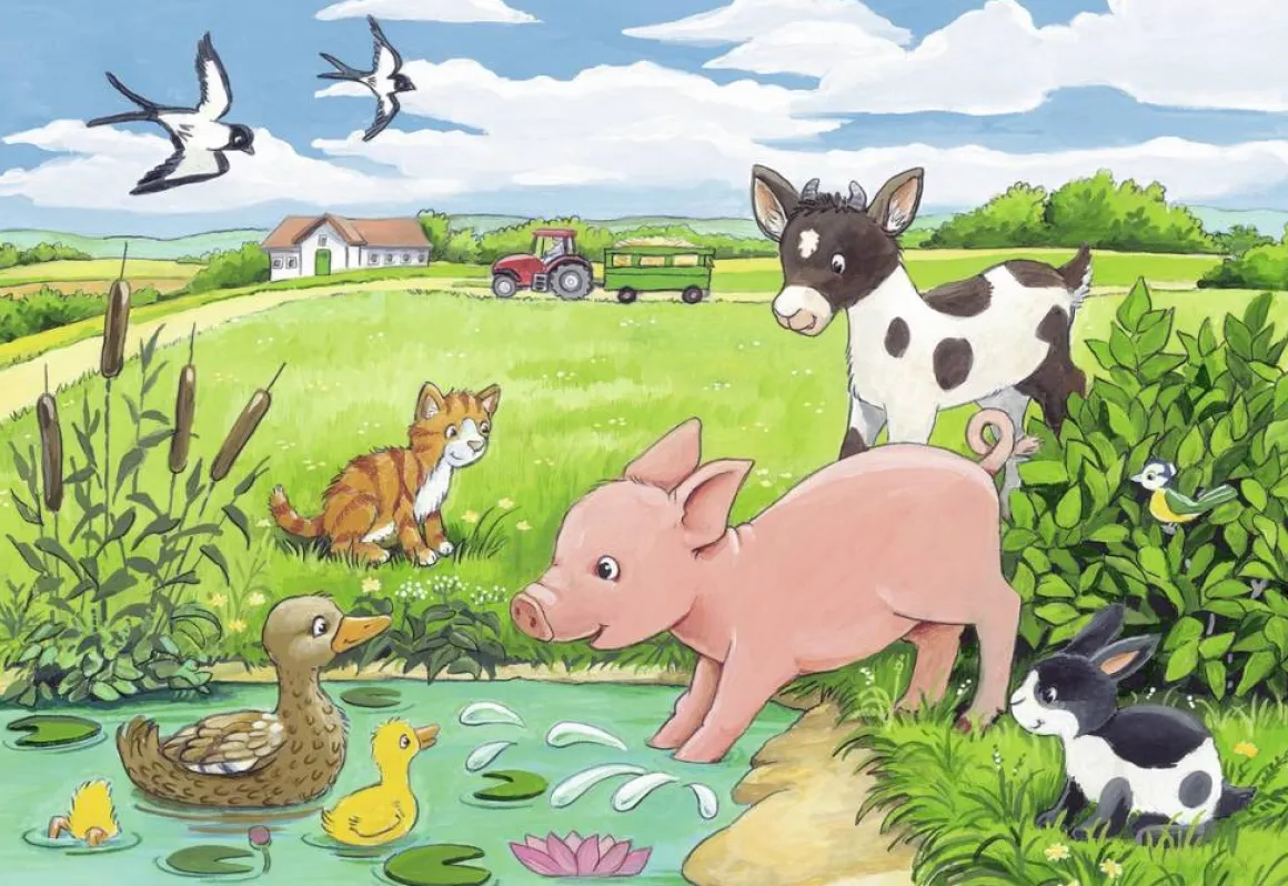 Ravensburger Jonge dieren op het platteland - 2 x 12 stukjes