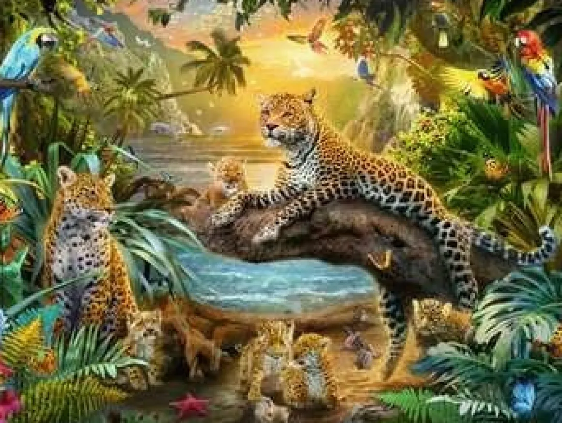 Ravensburger Luipaarden in de jungle - puzzel van 1500 stukjes