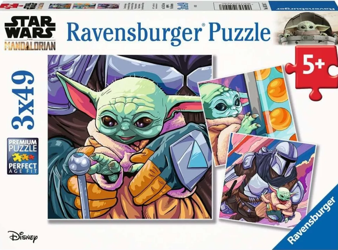 Ravensburger Mandalorian: Baby Yoda Grogu Momenten - 3 puzzels van 49 stukjes