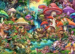Ravensburger Merry Mushroom Village - Aimee Stewart - puzzel van 1000 stukjes