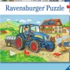 Ravensburger Op de bouwplaats en boerderij - 2 puzzels van 12 stukjes