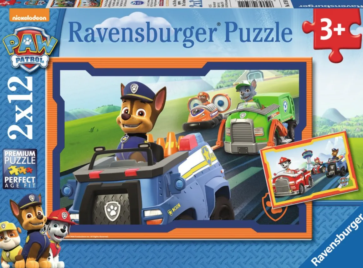 Ravensburger Paw Patrol in actie - 2 puzzels van 12 stukjes