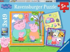 Ravensburger Peppa Pig - Familie en vriendjes - 3 puzzels van 49 stukjes