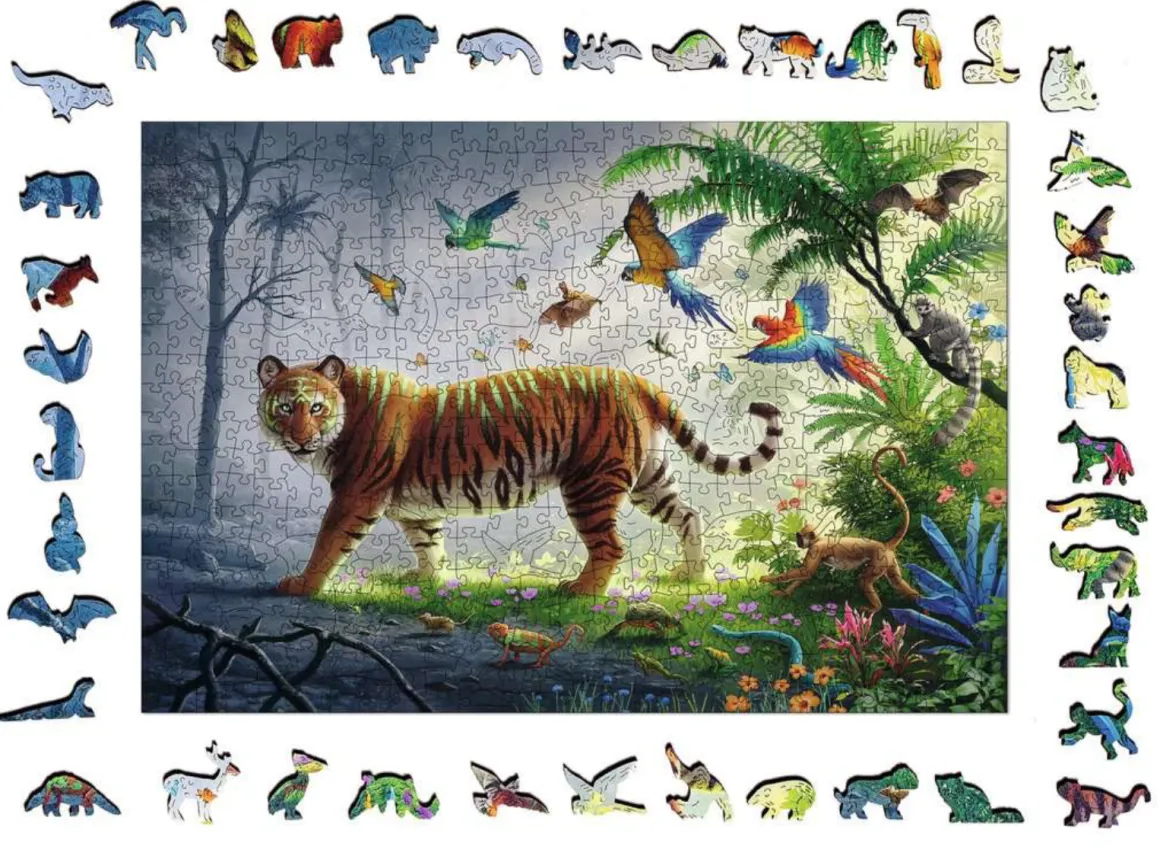 Ravensburger Tijger in de jungle - Houten Contourpuzzel - 500 stukjes