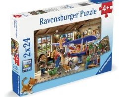 Ravensburger Vliegtuig- & treinreparatie - 2 puzzels van 24 stukjes