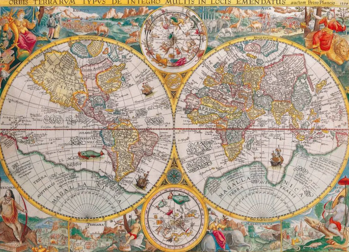 Ravensburger Wereldkaart uit 1594 - 1500 stukjes