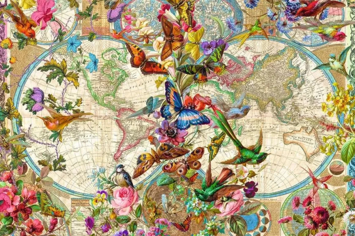 Ravensburger Wereldkaart van vlinders - puzzel van 3000 stukjes