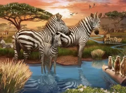 Ravensburger Zebra´s bij de drinkplaats - puzzel van 500 stukjes