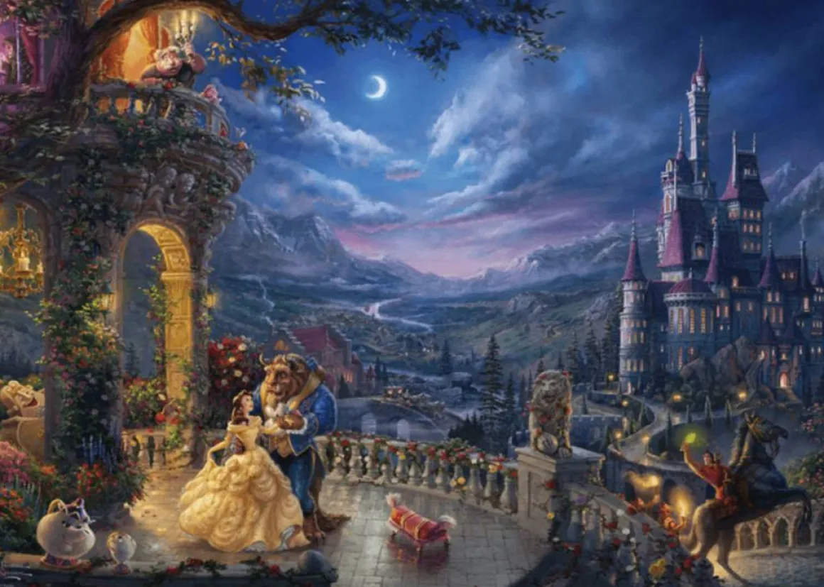Schmidt Beauty and the Beast - Thomas Kinkade - puzzel van 1000 stukjes