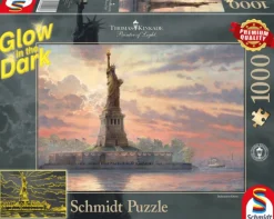 Schmidt Het vrijheidsbeeld - Glow in the Dark - Thomas Kinkade - puzzel van 1000 stukjes