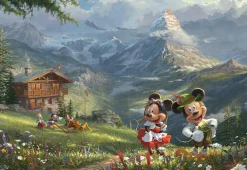 Schmidt Mickey en Minnie in de Alpen - Thomas Kinkade - puzzel van 1000 stukjes