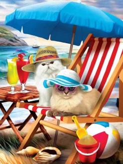 SUNSOUT Beach Cats - legpuzzel van 300 XXL stukjes