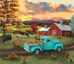 SUNSOUT Fall Sunset at the Barn - legpuzzel van 550 stukjes