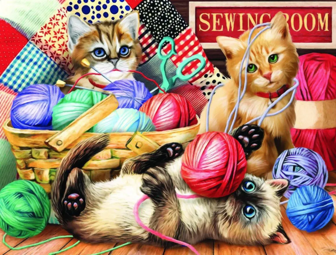 SUNSOUT Kitties Fun Time - legpuzzel van 500 XXL stukjes